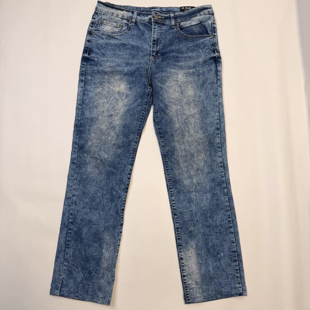 Buffalo David Bitton Evan Jeans Big Boys 20 31x29 Blue Slim Straight Acid Wash